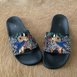 Steve Madden Beaded Slides - worn once!